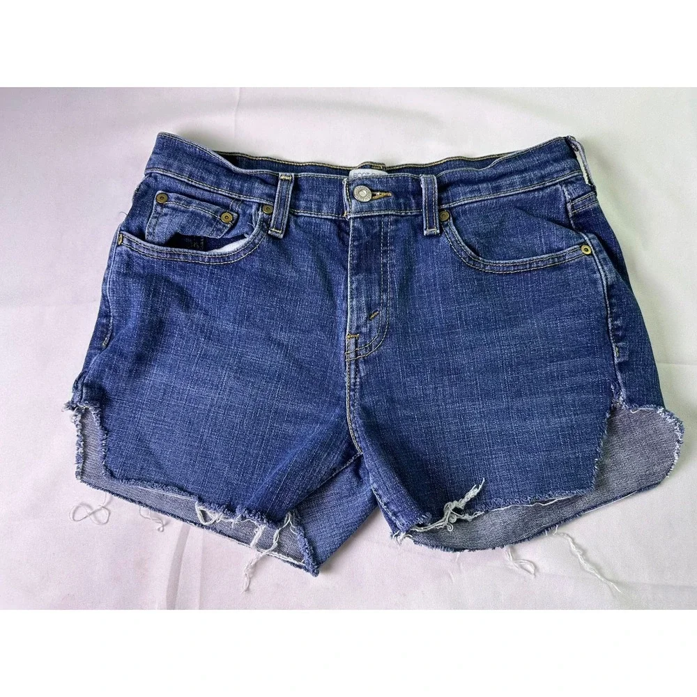 Levi's 515 Cut Off Shorts Women's Size 8 S/C Denim Frayed Hem Boho Y2K Mid Rise‎